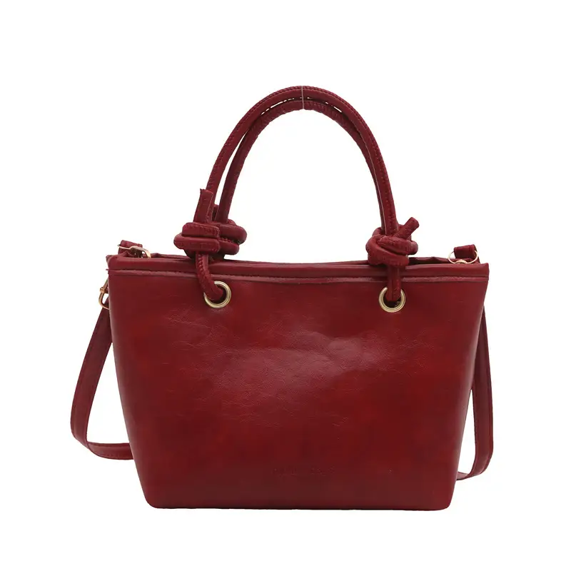 Retro Textured Bucket Bag Brown Winter Commuter Shoulder - Image 4