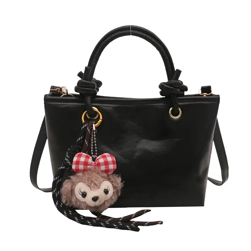 Retro Textured Bucket Bag Brown Winter Commuter Shoulder - Image 6