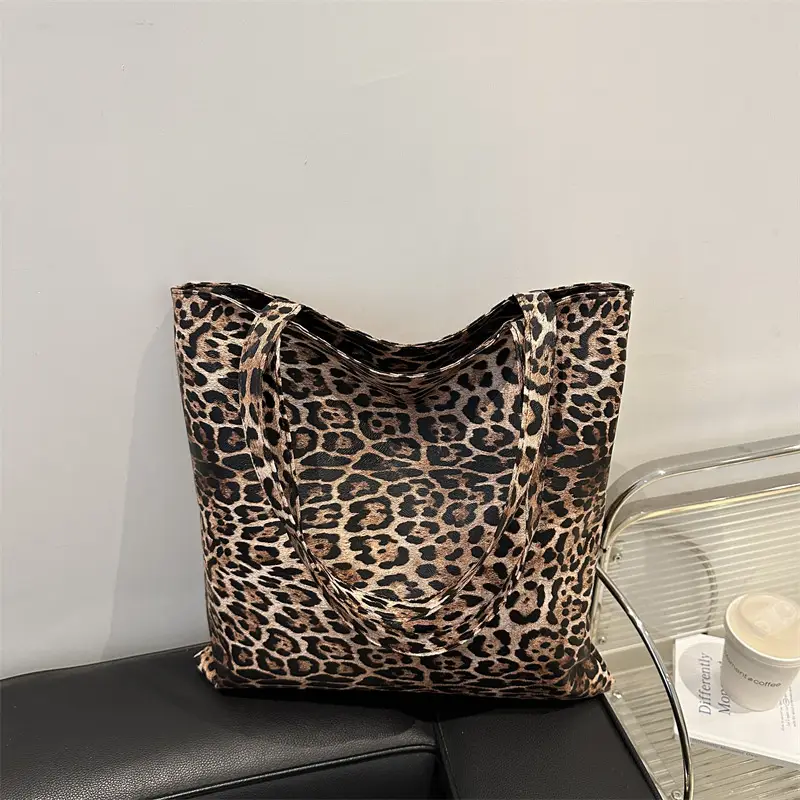 Women Leopard Print Tote Bag Large Capacity Casual Fashion