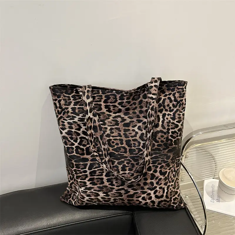 Women Leopard Print Tote Bag Large Capacity Casual Fashion
