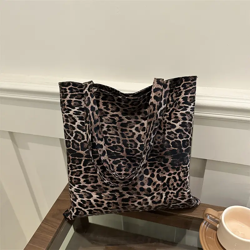 Women Leopard Print Tote Bag Large Capacity Casual Fashion