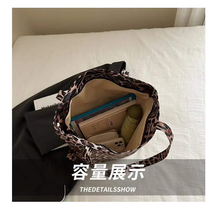 Women Leopard Print Tote Bag Large Capacity Casual Fashion — feature 6