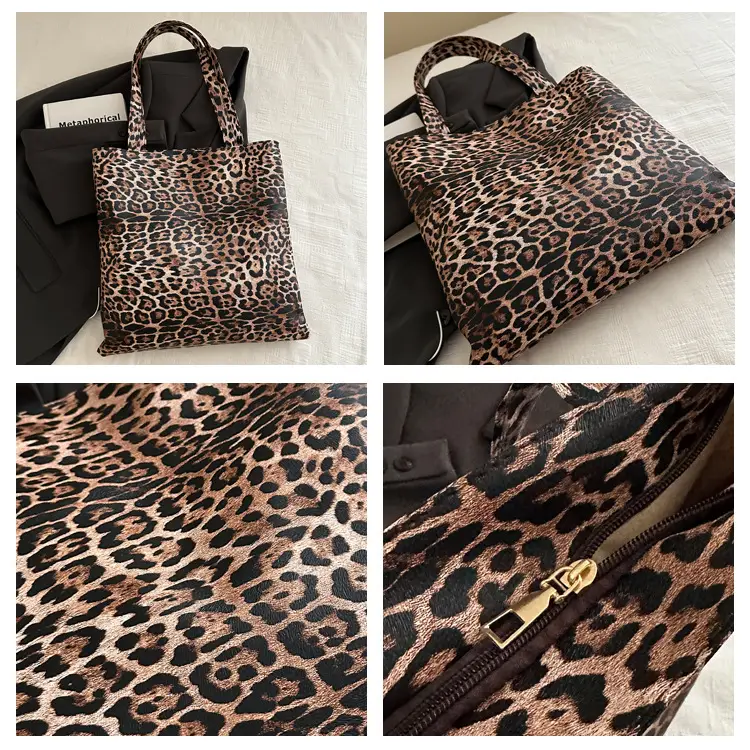 Women Leopard Print Tote Bag Large Capacity Casual Fashion — feature 7