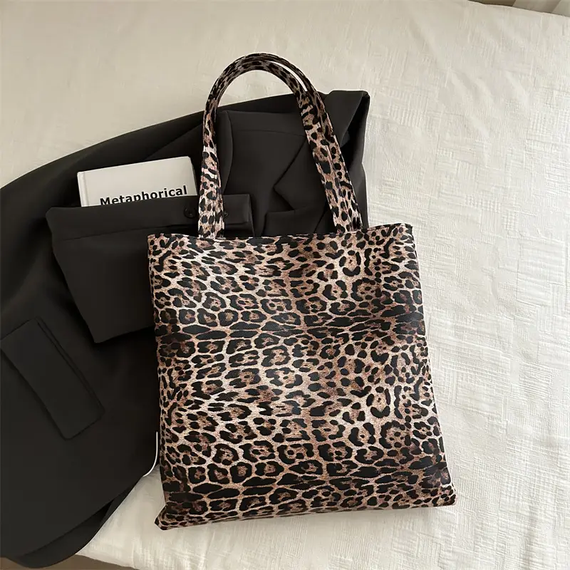 Women Leopard Print Tote Bag Large Capacity Casual Fashion
