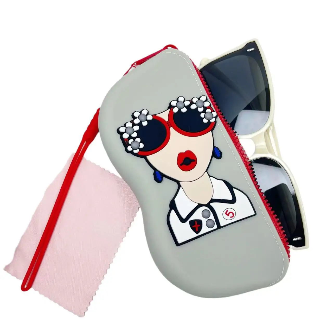Cute Silicone Sunglasses Storage Bag Waterproof Portable - Image 2