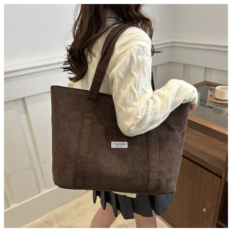 Velvet Large Capacity Shoulder Bag for College Students — feature 14