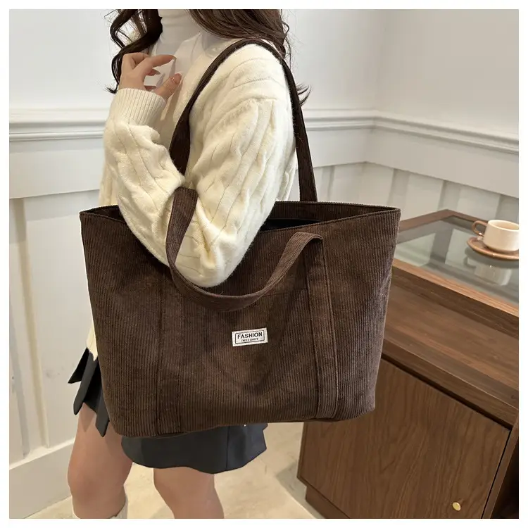 Velvet Large Capacity Shoulder Bag for College Students — feature 15