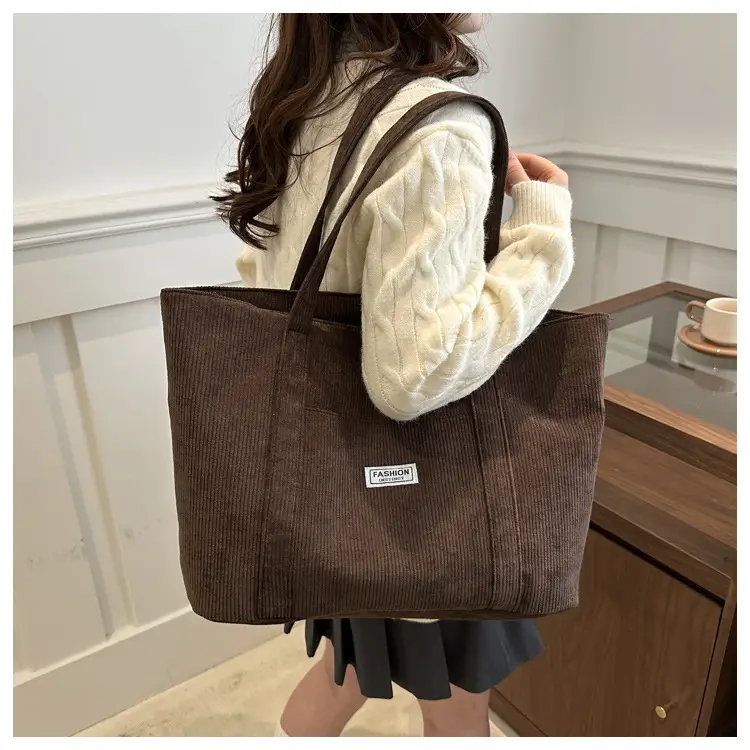 Velvet Large Capacity Shoulder Bag for College Students — feature 16