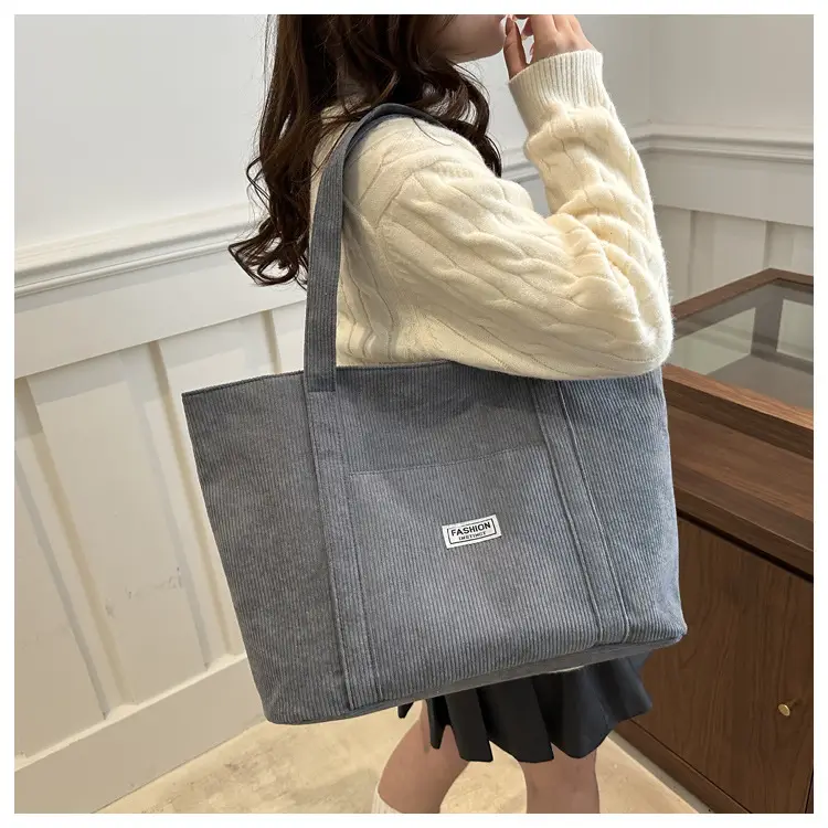 Velvet Large Capacity Shoulder Bag for College Students — feature 18
