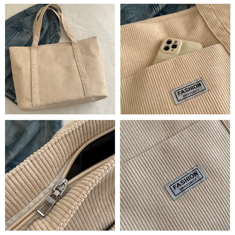 Velvet Large Capacity Shoulder Bag for College Students — feature 7