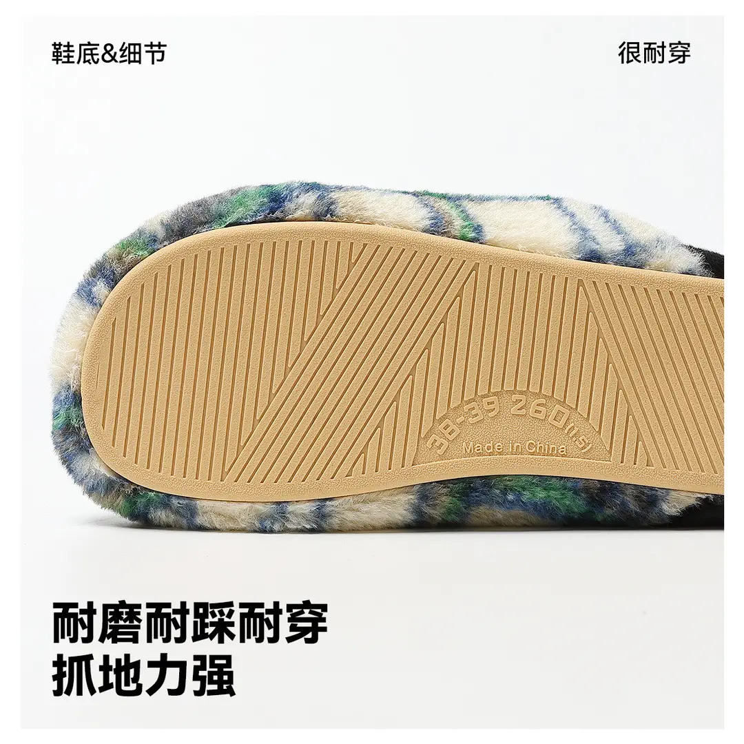 Plaid Cotton Slippers Women's Autumn and Winter Home Room Velvet Warm Soft Bottom Non-slip Cotton Shoes Men's Wool Slippers for Couple in Winter - Image 11