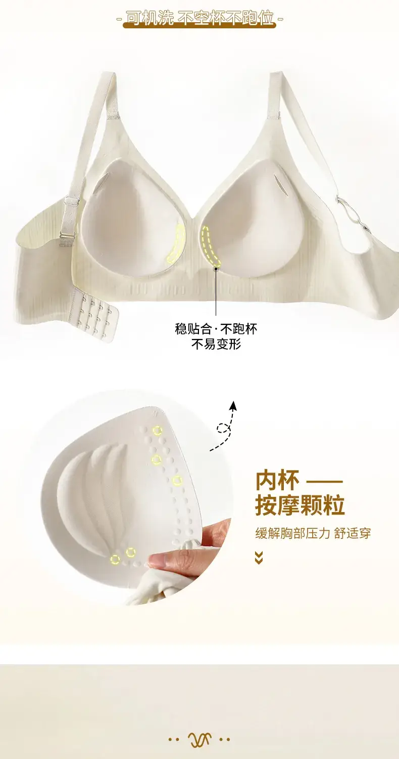 Traceless Pull-up Bra Breathable Large Chest Showable Small Upper Bra Anti-sagging Anti-slip Shaping Bra Underwear for Women — feature 8