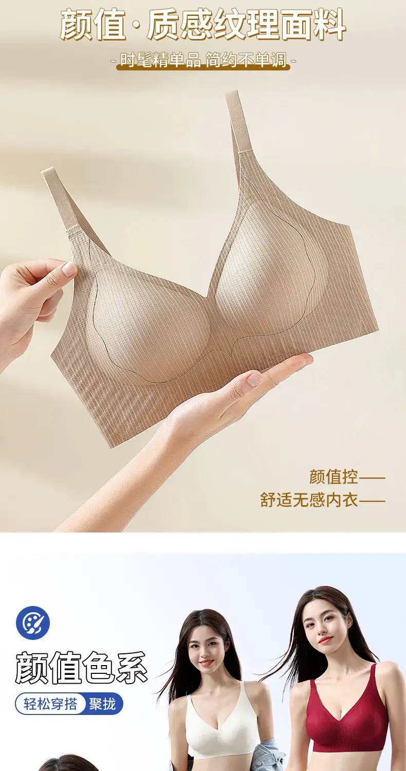 Traceless Pull-up Bra Breathable Large Chest Showable Small Upper Bra Anti-sagging Anti-slip Shaping Bra Underwear for Women — feature 9