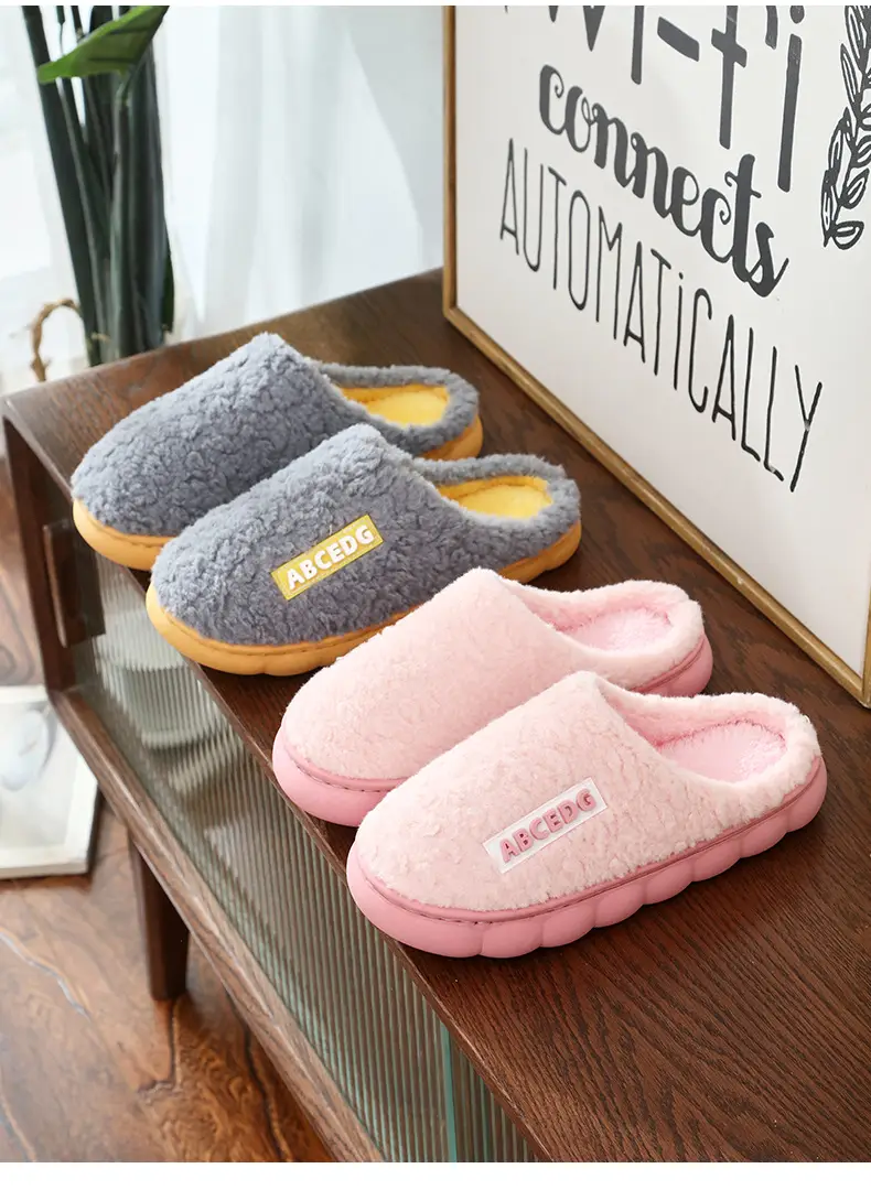 New Thickeneded Cotton Slippers for Women, Autumn and Winter Soft-Soled Home Slippers, High-Bottom Outer Wear, Warm Cotton Slippers for Couples, Men's Furry Shoes — feature 18