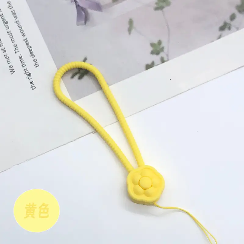 Blue Liquid Silicone Flower Lanyard for Mobile Phone — feature 8