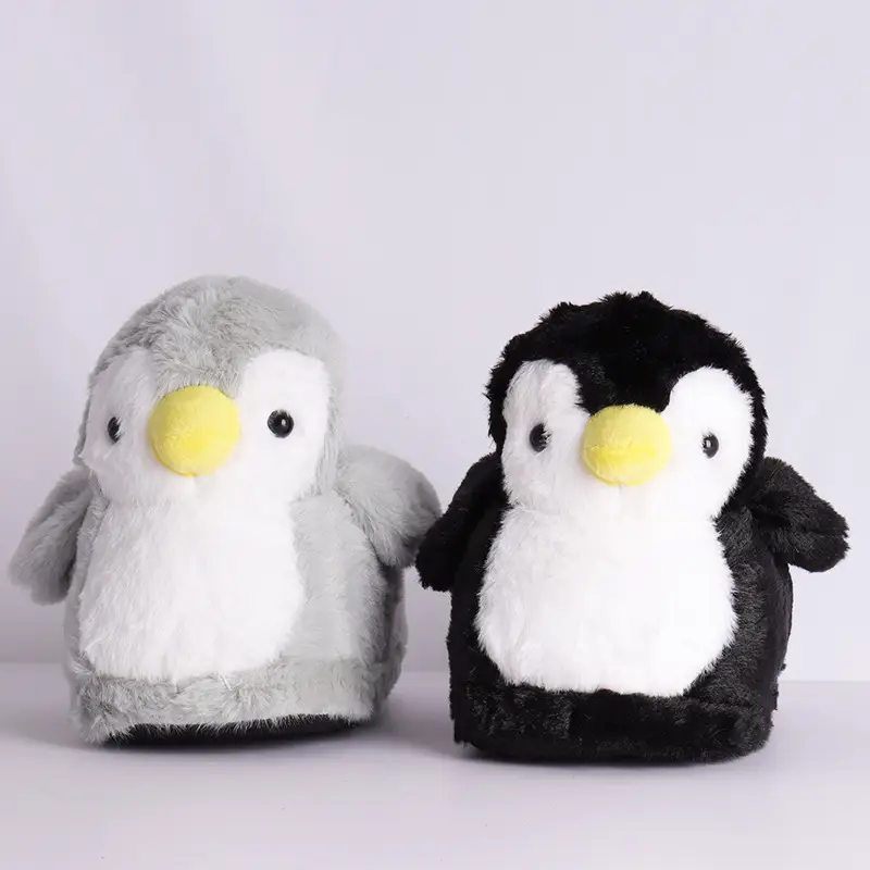 Penguin Cotton Slippers for Men and Women Couple Cute Cartoon Girl Heart Winter Indoor Home Soft Bottom Plush Cotton Slippers Soft Bottom