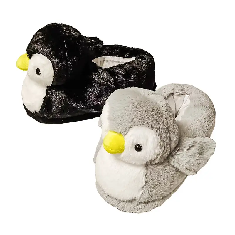 Penguin Cotton Slippers for Men and Women Couple Cute Cartoon Girl Heart Winter Indoor Home Soft Bottom Plush Cotton Slippers Soft Bottom