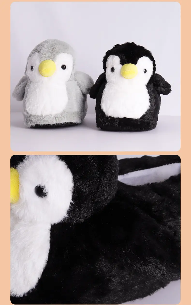 Penguin Cotton Slippers for Men and Women Couple Cute Cartoon Girl Heart Winter Indoor Home Soft Bottom Plush Cotton Slippers Soft Bottom — feature 7