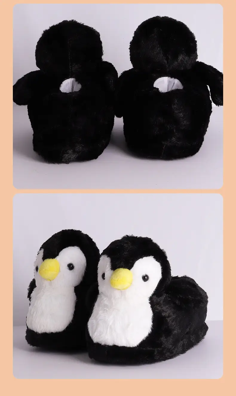 Penguin Cotton Slippers for Men and Women Couple Cute Cartoon Girl Heart Winter Indoor Home Soft Bottom Plush Cotton Slippers Soft Bottom — feature 8