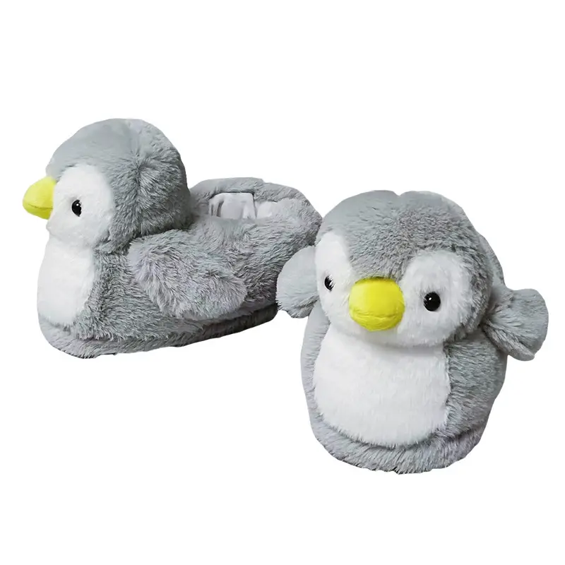 Penguin Cotton Slippers for Men and Women Couple Cute Cartoon Girl Heart Winter Indoor Home Soft Bottom Plush Cotton Slippers Soft Bottom