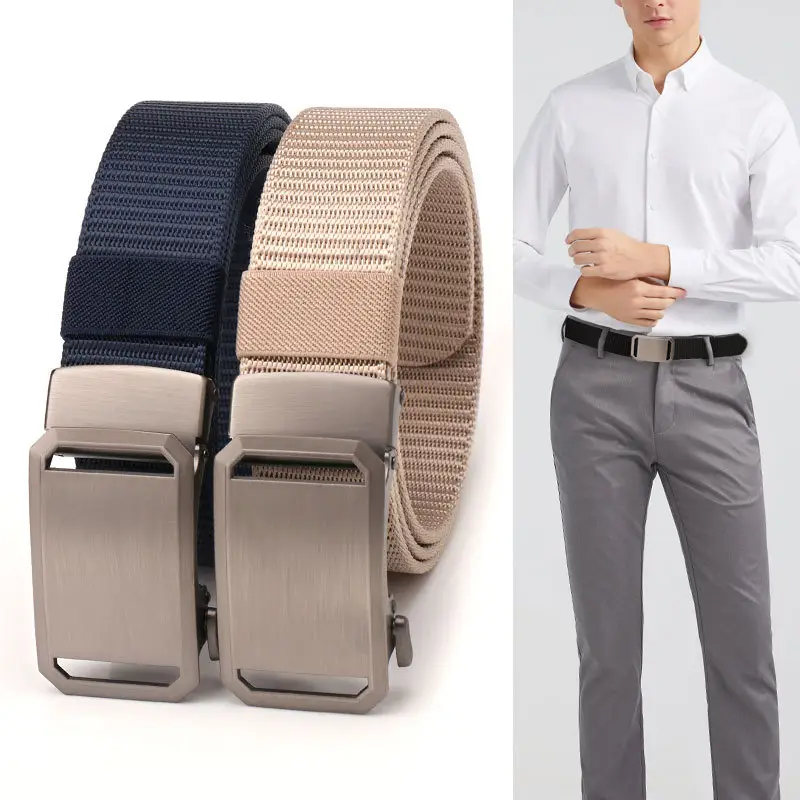 Men's Green Nylon Mountaineering Belt with Silver Buckle