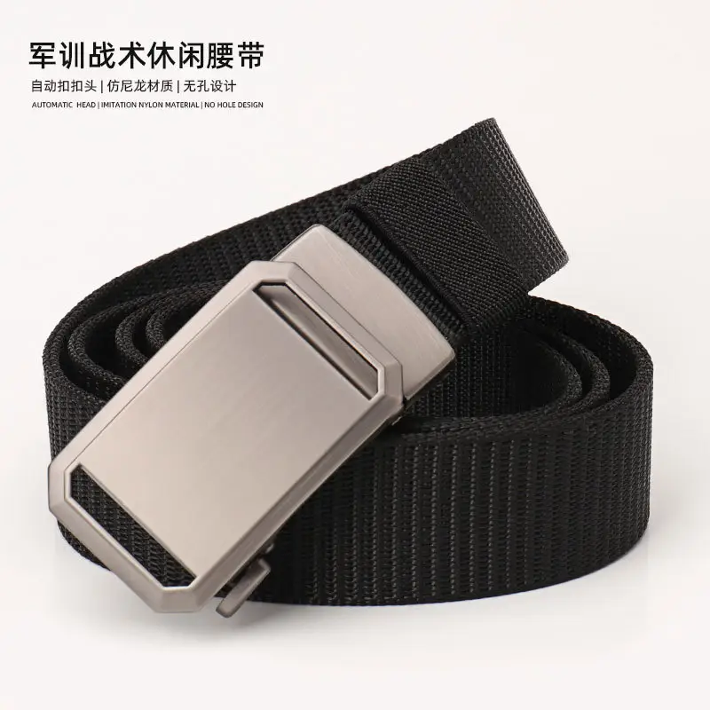 Men's Green Nylon Mountaineering Belt with Silver Buckle