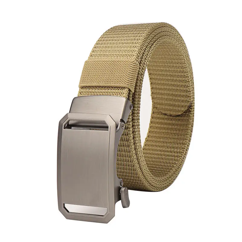Men's Green Nylon Mountaineering Belt with Silver Buckle