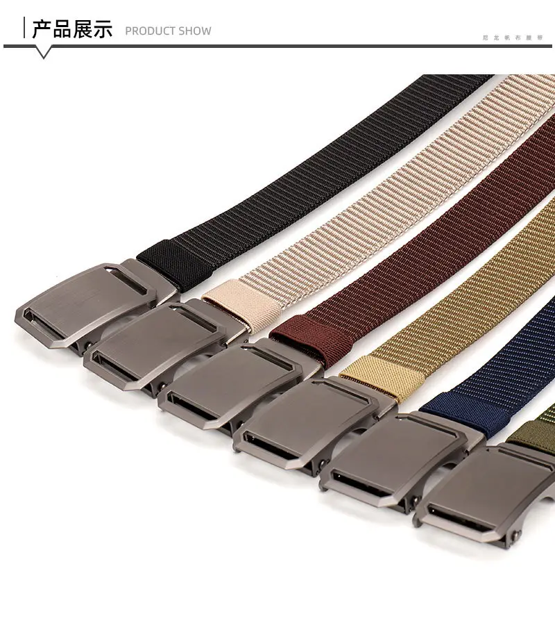 Men's Green Nylon Mountaineering Belt with Silver Buckle — feature 13