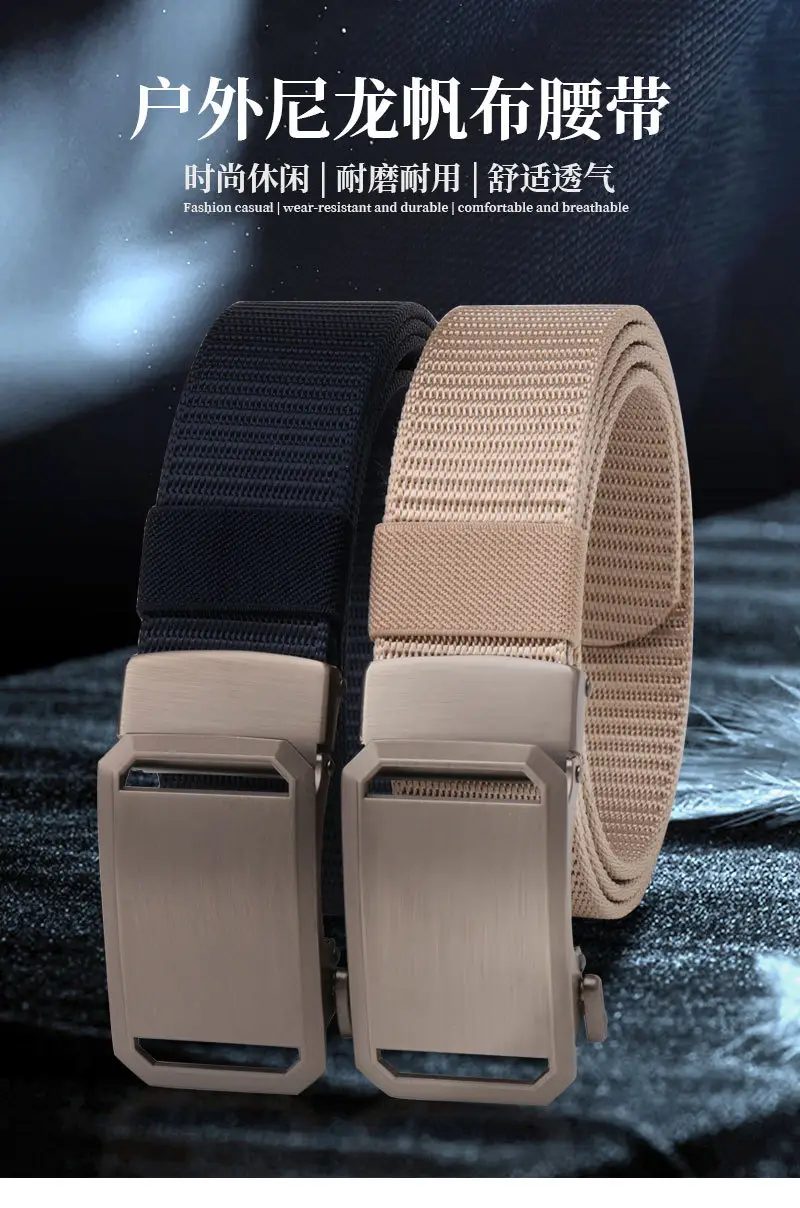 Men's Green Nylon Mountaineering Belt with Silver Buckle — feature 3