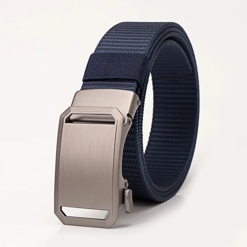 Men's Green Nylon Mountaineering Belt with Silver Buckle