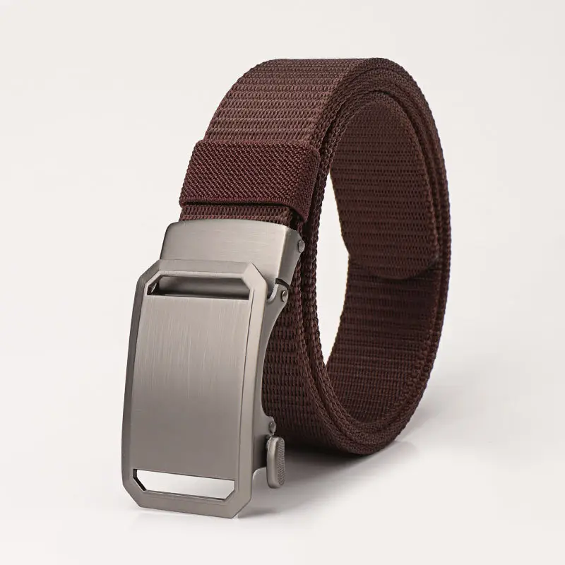 Men's Green Nylon Mountaineering Belt with Silver Buckle