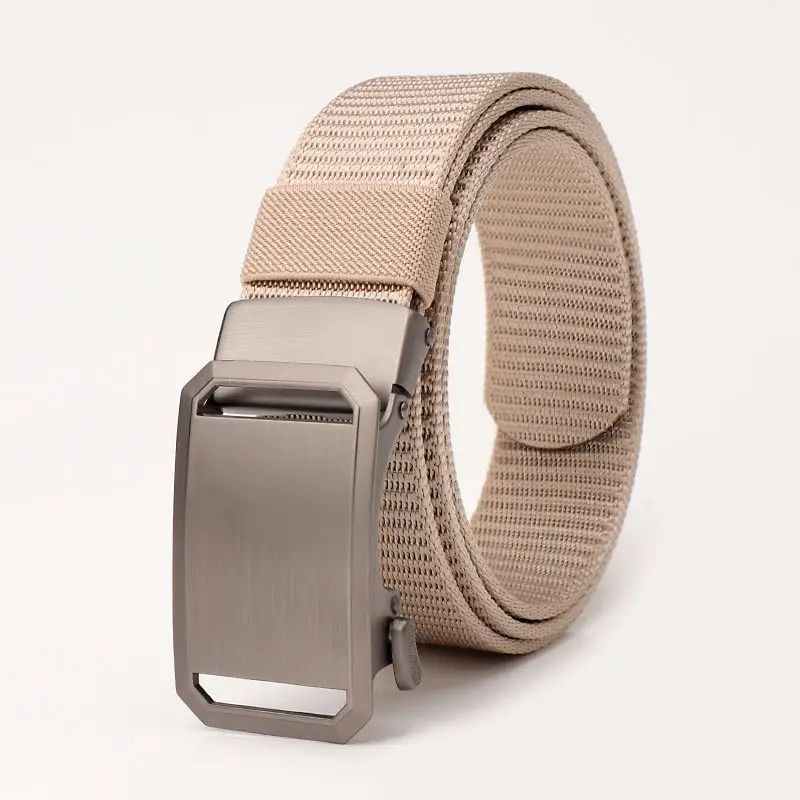 Men's Green Nylon Mountaineering Belt with Silver Buckle