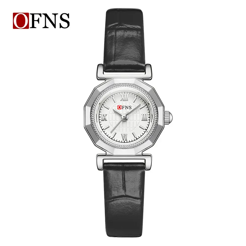 Women's Roman Scale Waterproof Quartz Watch with Black Belt - Image 2