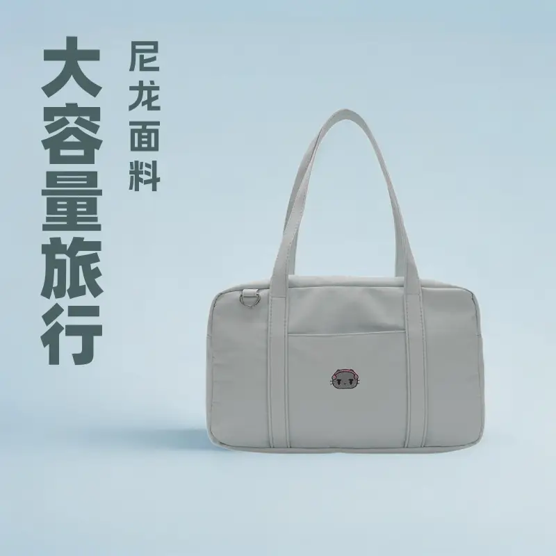 Cat Embroidered Light Blue Shoulder Bag for Women - Image 4