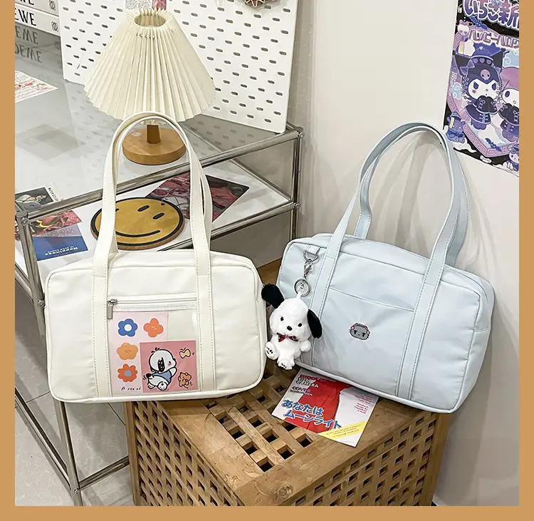 Cat Embroidered Light Blue Shoulder Bag for Women — feature 15