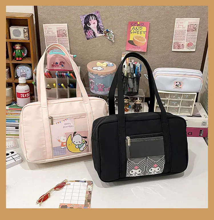 Cat Embroidered Light Blue Shoulder Bag for Women — feature 16