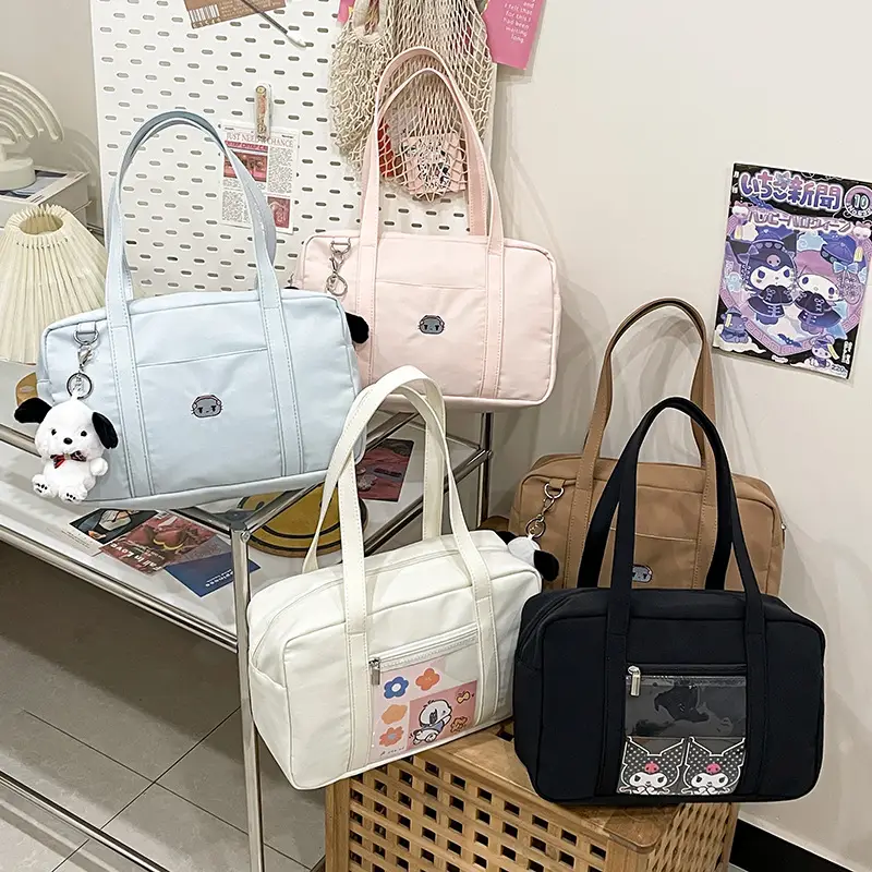 Cat Embroidered Light Blue Shoulder Bag for Women — feature 18