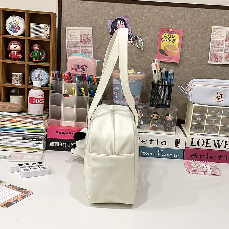 Cat Embroidered Light Blue Shoulder Bag for Women — feature 21