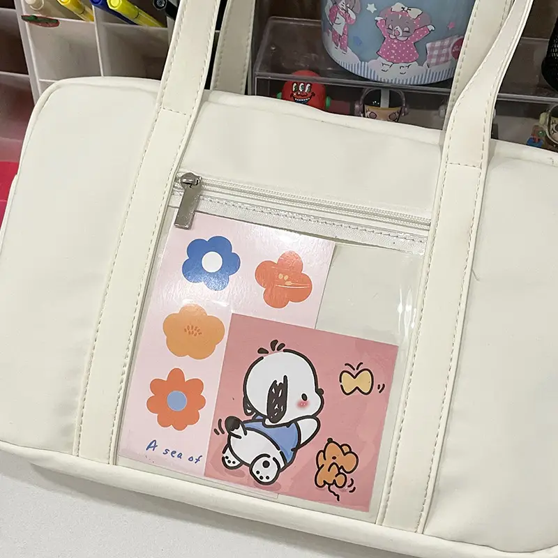 Cat Embroidered Light Blue Shoulder Bag for Women — feature 27