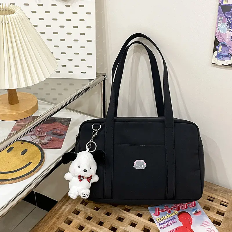 Cat Embroidered Light Blue Shoulder Bag for Women — feature 34