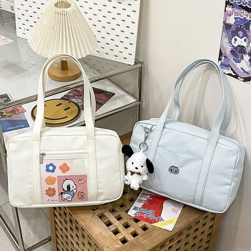 Cat Embroidered Light Blue Shoulder Bag for Women — feature 36