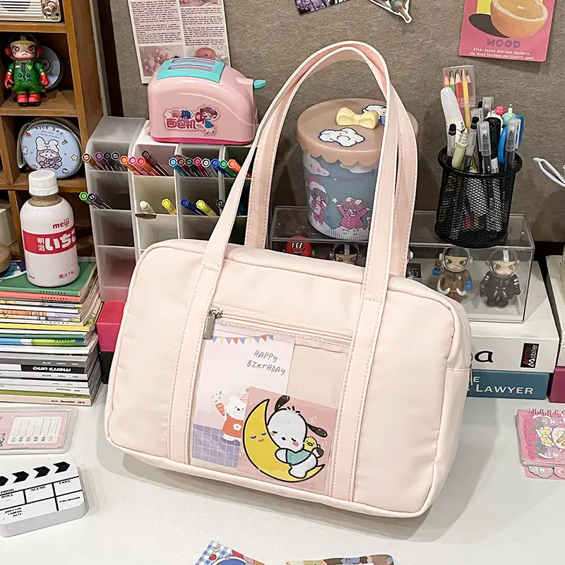 Cat Embroidered Light Blue Shoulder Bag for Women — feature 37
