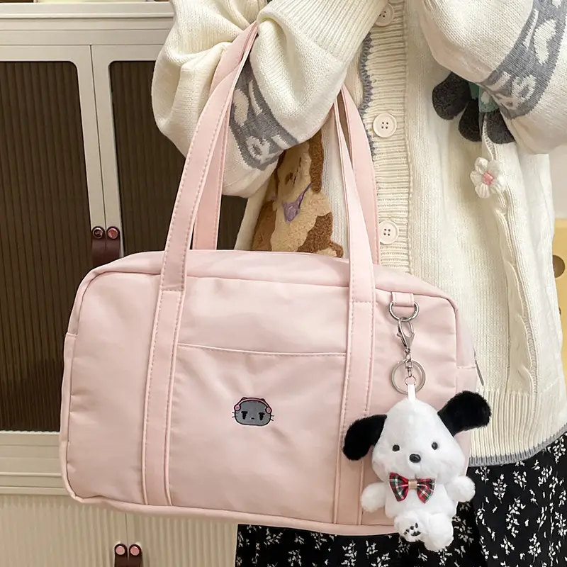 Cat Embroidered Light Blue Shoulder Bag for Women — feature 38