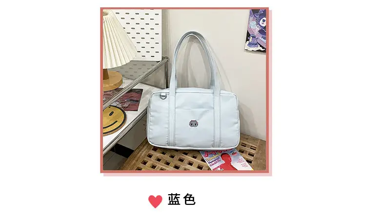 Cat Embroidered Light Blue Shoulder Bag for Women — feature 5