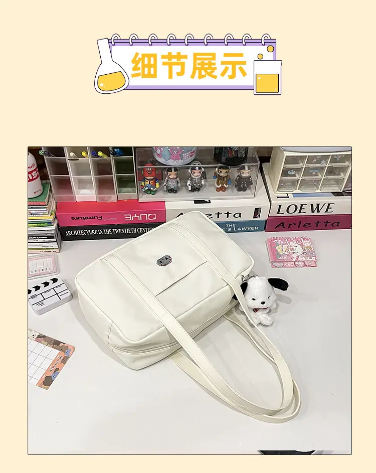 Cat Embroidered Light Blue Shoulder Bag for Women — feature 6