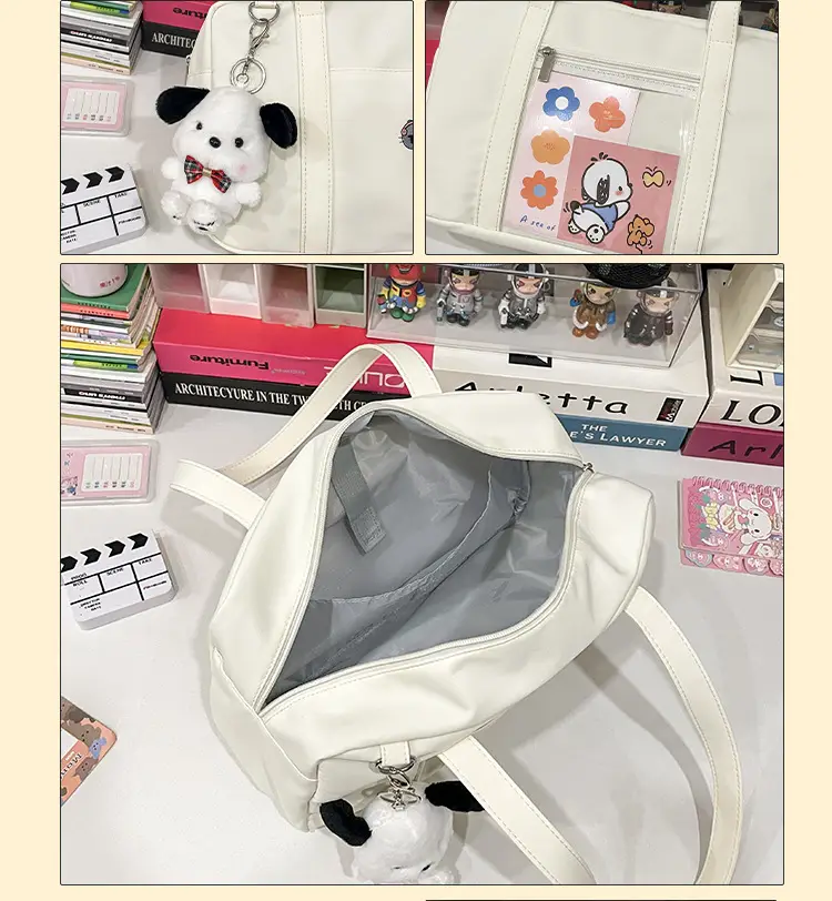 Cat Embroidered Light Blue Shoulder Bag for Women — feature 7