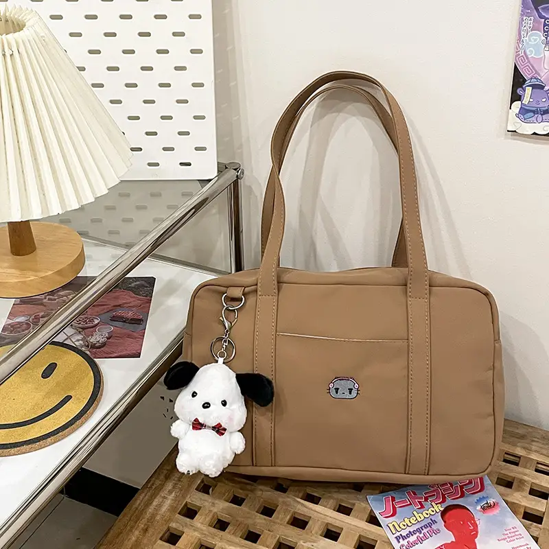 Cat Embroidered Light Blue Shoulder Bag for Women - Image 3
