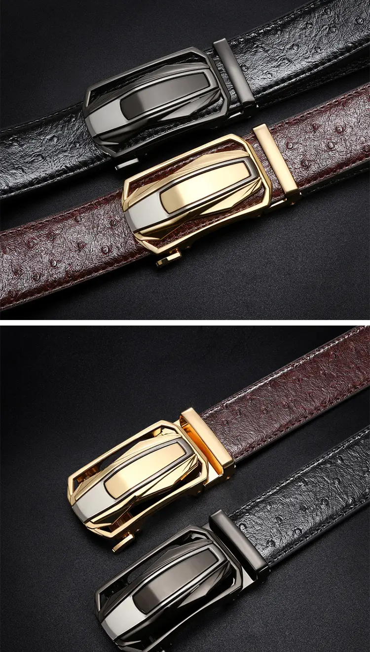 Men's Black Leather Belt with Silver Buckle Wholesale — feature 8