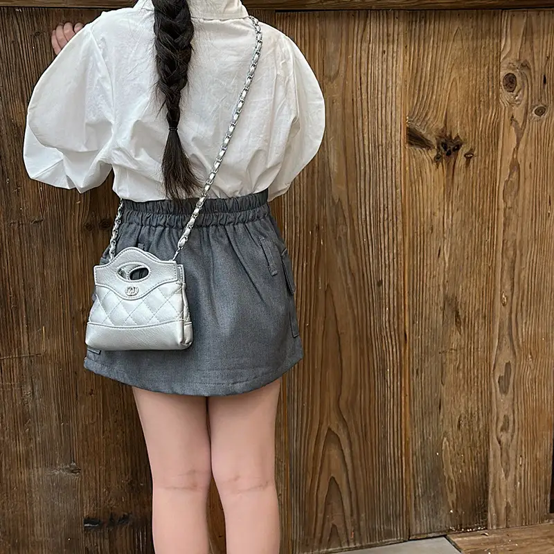 Red Quilted Rhombus Shoulder Bag for Girls - Image 11