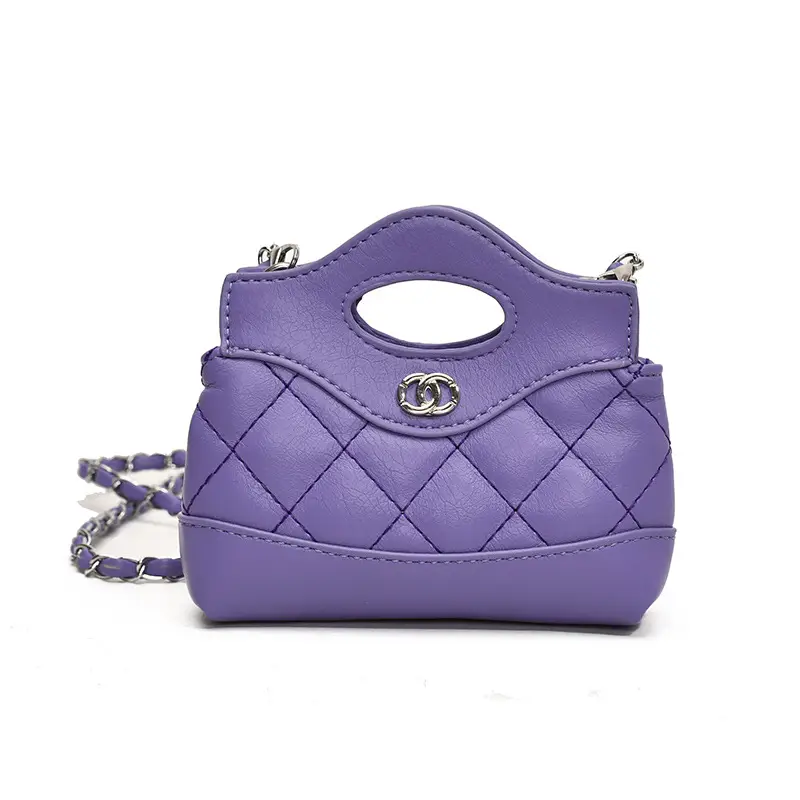 Red Quilted Rhombus Shoulder Bag for Girls - Image 2